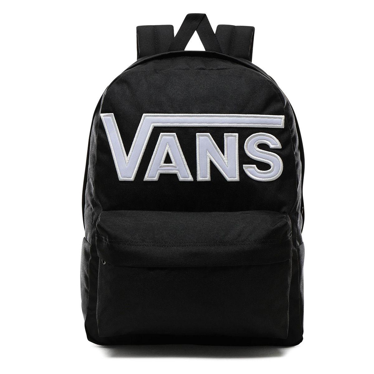 vans backpack black white