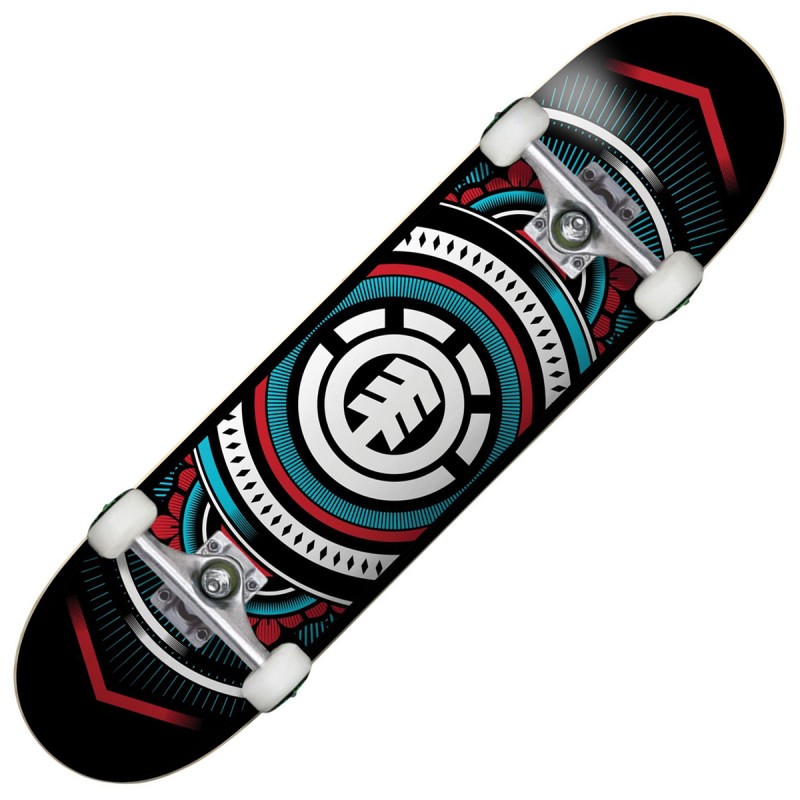 ELEMENT "Hatched Red Blue" prebuilt complete skateboard 7.75 inches